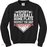 Baseball Home Plate Drip For Respect The Drip Ice Cream Kids Sweatshirt thumb 0