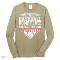 Baseball Home Plate Drip For Respect The Drip Ice Cream Long Sleeve Shirt thumb 0