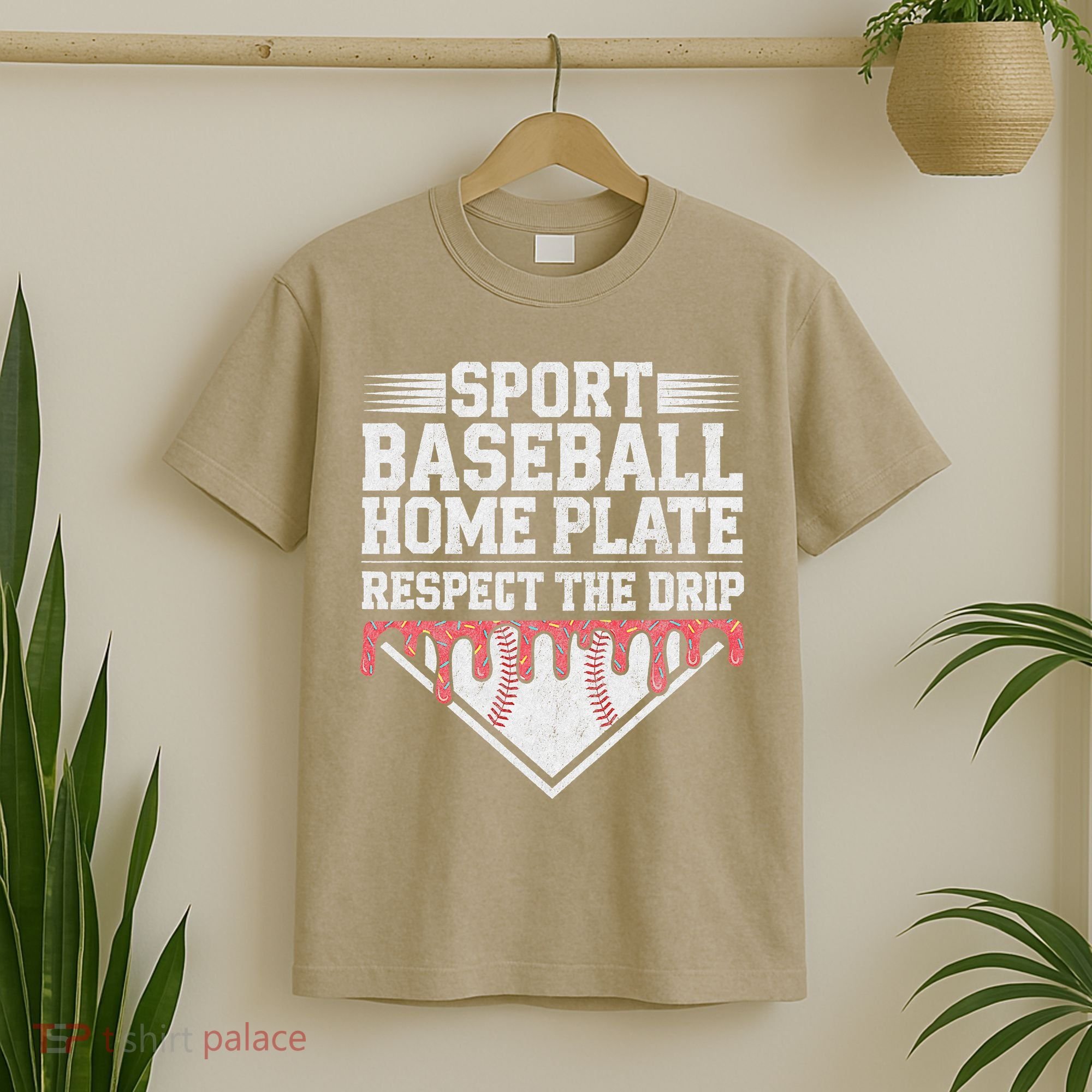 Baseball Home Plate Drip For Respect The Drip Ice Cream T-Shirt