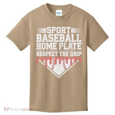 Baseball Home Plate Drip For Respect The Drip Ice Cream Kids T-Shirt