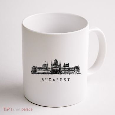 Budapest Hungarian Parliament Retro Skyline I Love Budapest Coffee Mug back