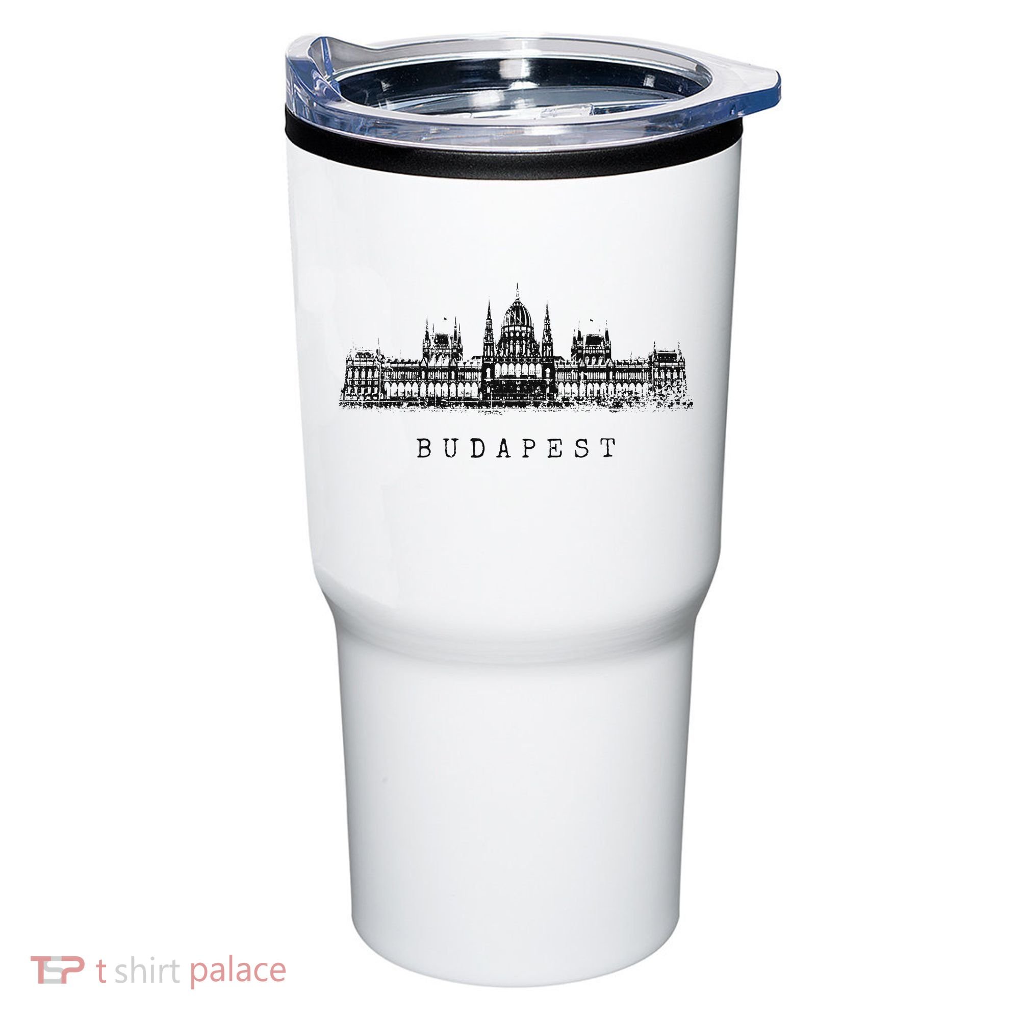 Budapest Hungarian Parliament Retro Skyline I Love Budapest Tumbler