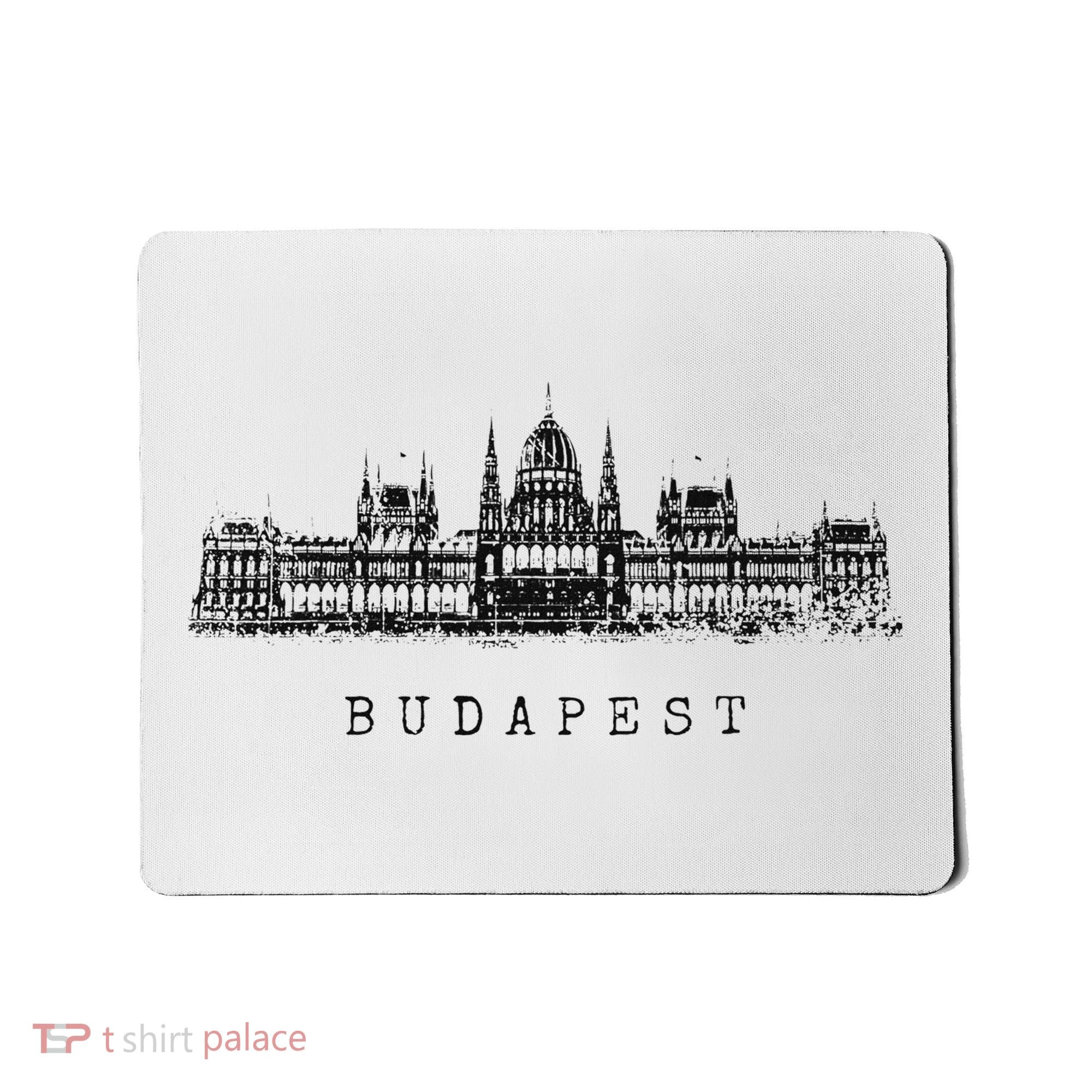 Budapest Hungarian Parliament Retro Skyline I Love Budapest Mousepad