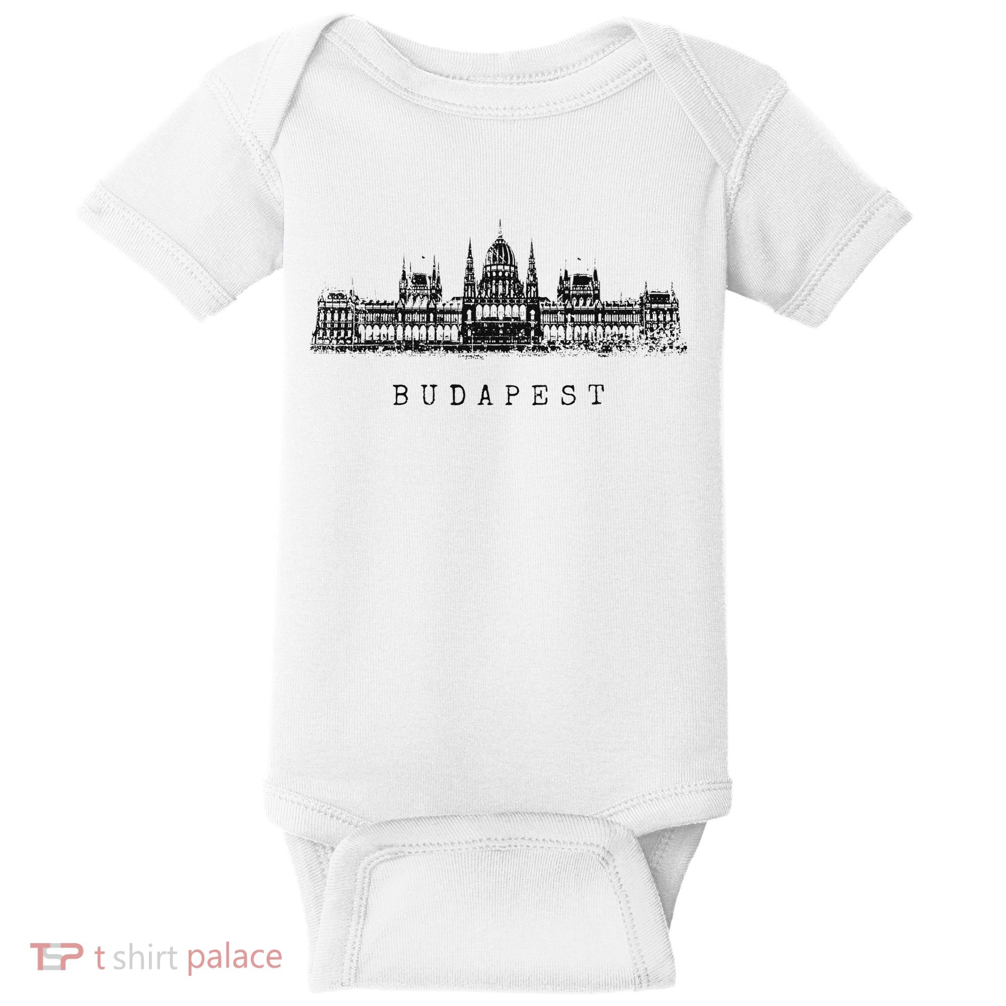 Budapest Hungarian Parliament Retro Skyline I Love Budapest Baby Bodysuit
