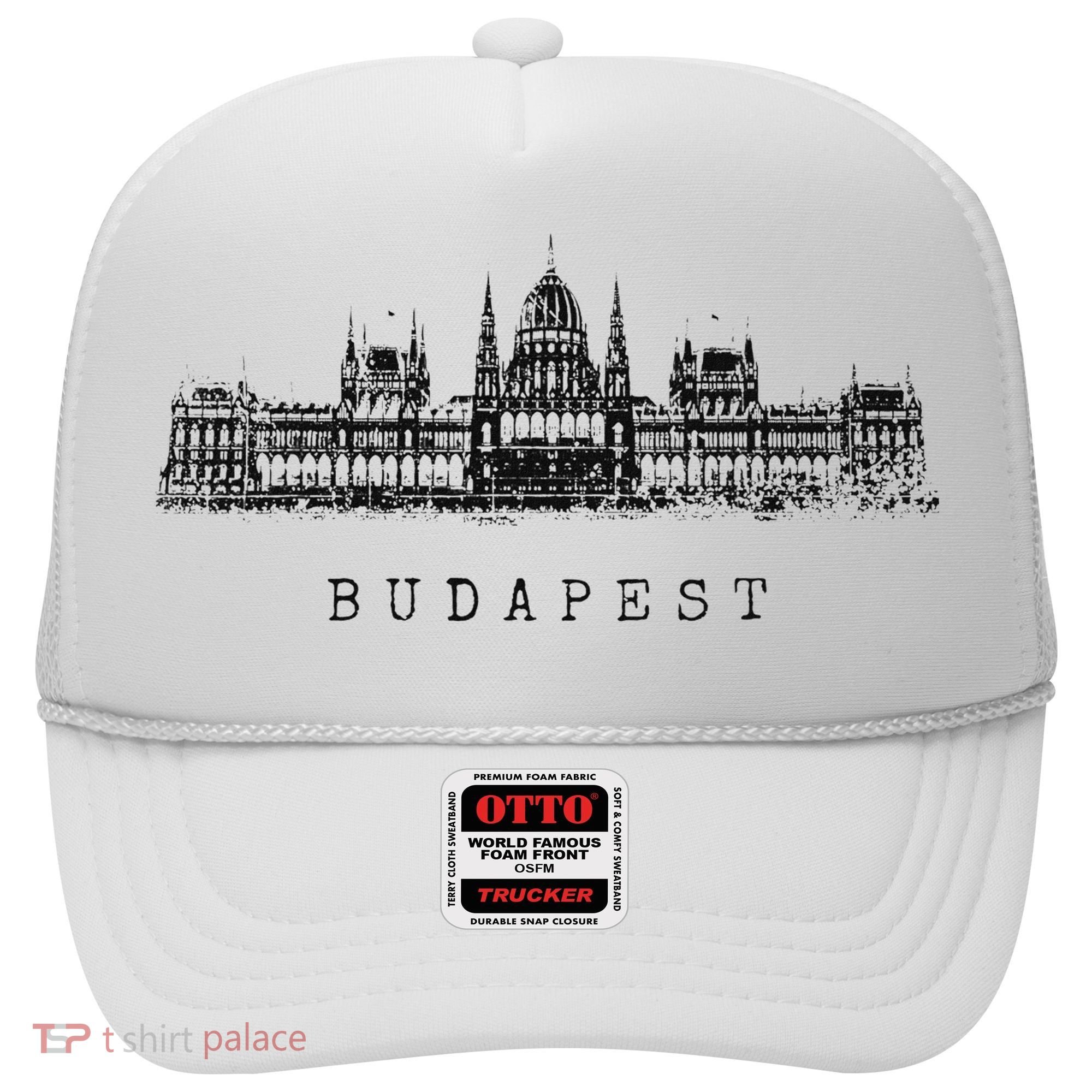 Budapest Hungarian Parliament Retro Skyline I Love Budapest Hat