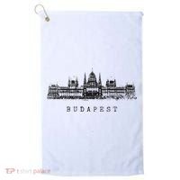 Budapest Hungarian Parliament Retro Skyline I Love Budapest Golf Towel thumb 0