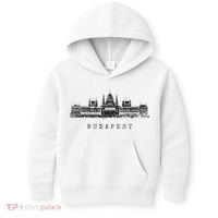 Budapest Hungarian Parliament Retro Skyline I Love Budapest Kids Hoodie thumb 0