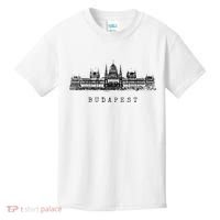 Budapest Hungarian Parliament Retro Skyline I Love Budapest Kids T-Shirt thumb 0