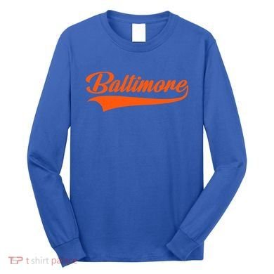 Baltimore Hometown Pride Md Throwback Design Long Sleeve Shirt