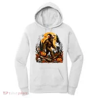 Bigfoot Halloween Pumpkins And Ghosts Sasquatch Women's Hoodie thumb 0