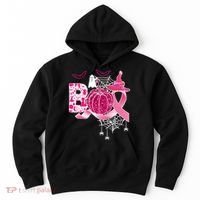 Boo Halloween Pumpkin Pink Ribbon Witch Ghost Breast Cancer Hoodie thumb 0