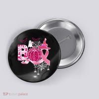 Boo Halloween Pumpkin Pink Ribbon Witch Ghost Breast Cancer Button thumb 0