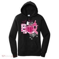 Boo Halloween Pumpkin Pink Ribbon Witch Ghost Breast Cancer Women's Hoodie thumb 0