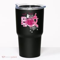 Boo Halloween Pumpkin Pink Ribbon Witch Ghost Breast Cancer Tumbler thumb 0