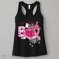 Boo Halloween Pumpkin Pink Ribbon Witch Ghost Breast Cancer Women's Tank Top thumb 3