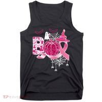 Boo Halloween Pumpkin Pink Ribbon Witch Ghost Breast Cancer Tank Top thumb 0