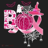 Boo Halloween Pumpkin Pink Ribbon Witch Ghost Breast Cancer Golf Towel thumb 3