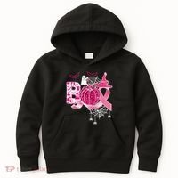 Boo Halloween Pumpkin Pink Ribbon Witch Ghost Breast Cancer Kids Hoodie thumb 0