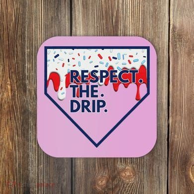 B.A.S.E.B.A.L.L Home Plate Drip For Ice Cream Spinkle Coaster