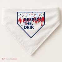 B.A.S.E.B.A.L.L Home Plate Drip For Ice Cream Spinkle USA-Made Doggie Bandana thumb 0