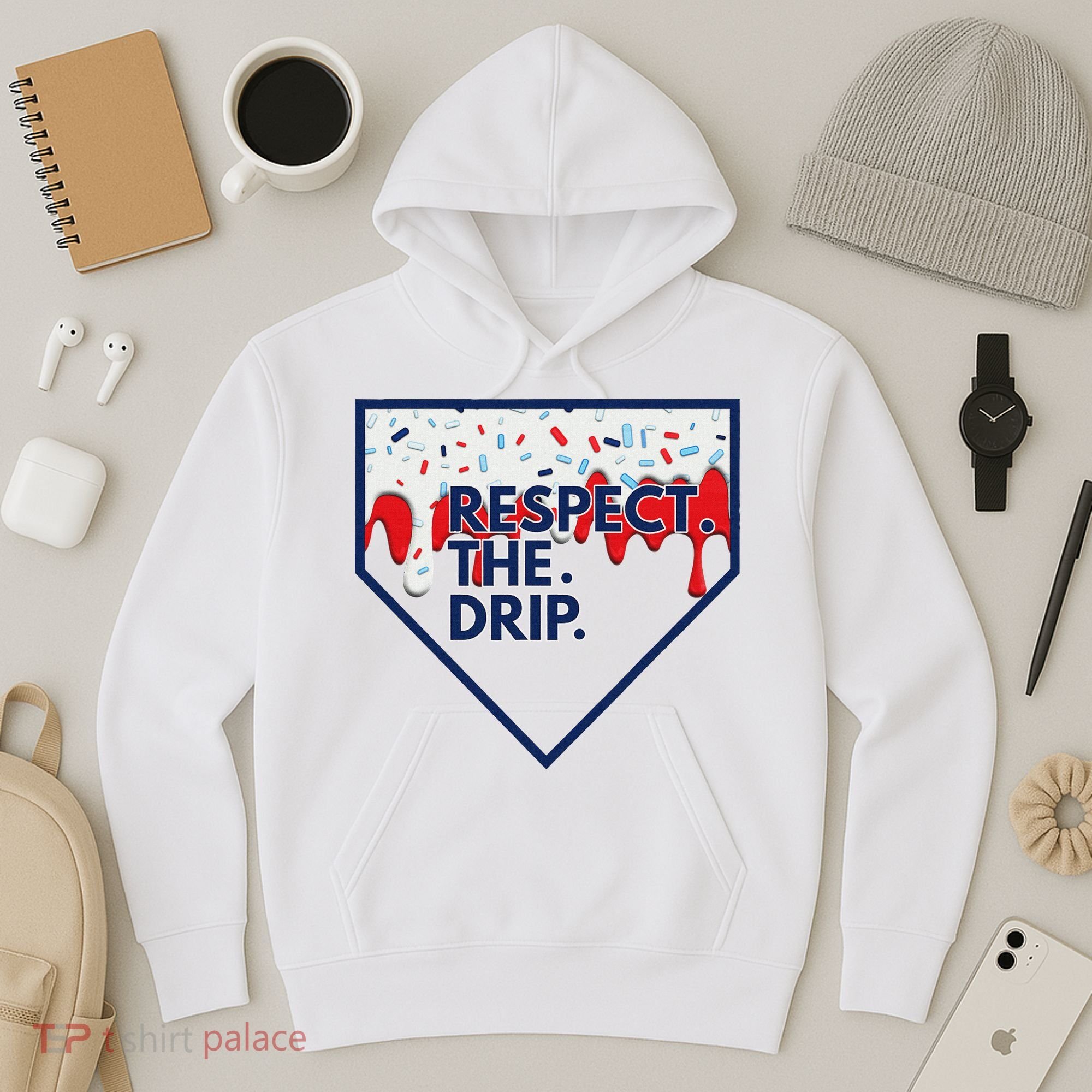 B.A.S.E.B.A.L.L Home Plate Drip For Ice Cream Spinkle Hoodie