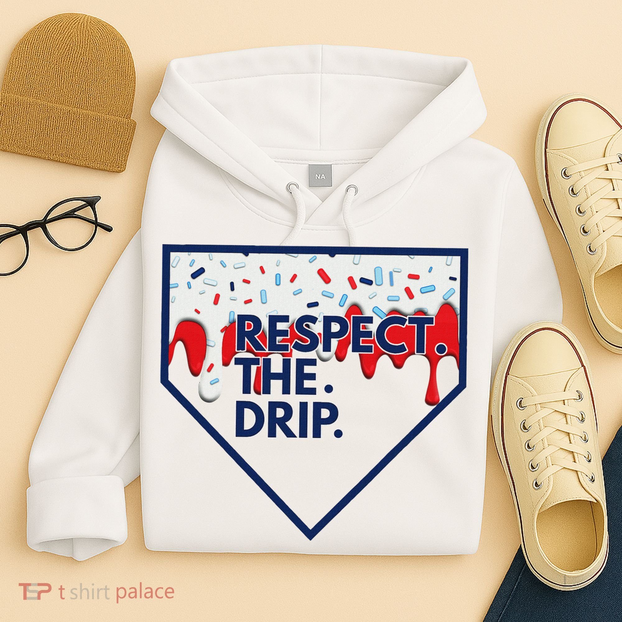 B.A.S.E.B.A.L.L Home Plate Drip For Ice Cream Spinkle Hoodie