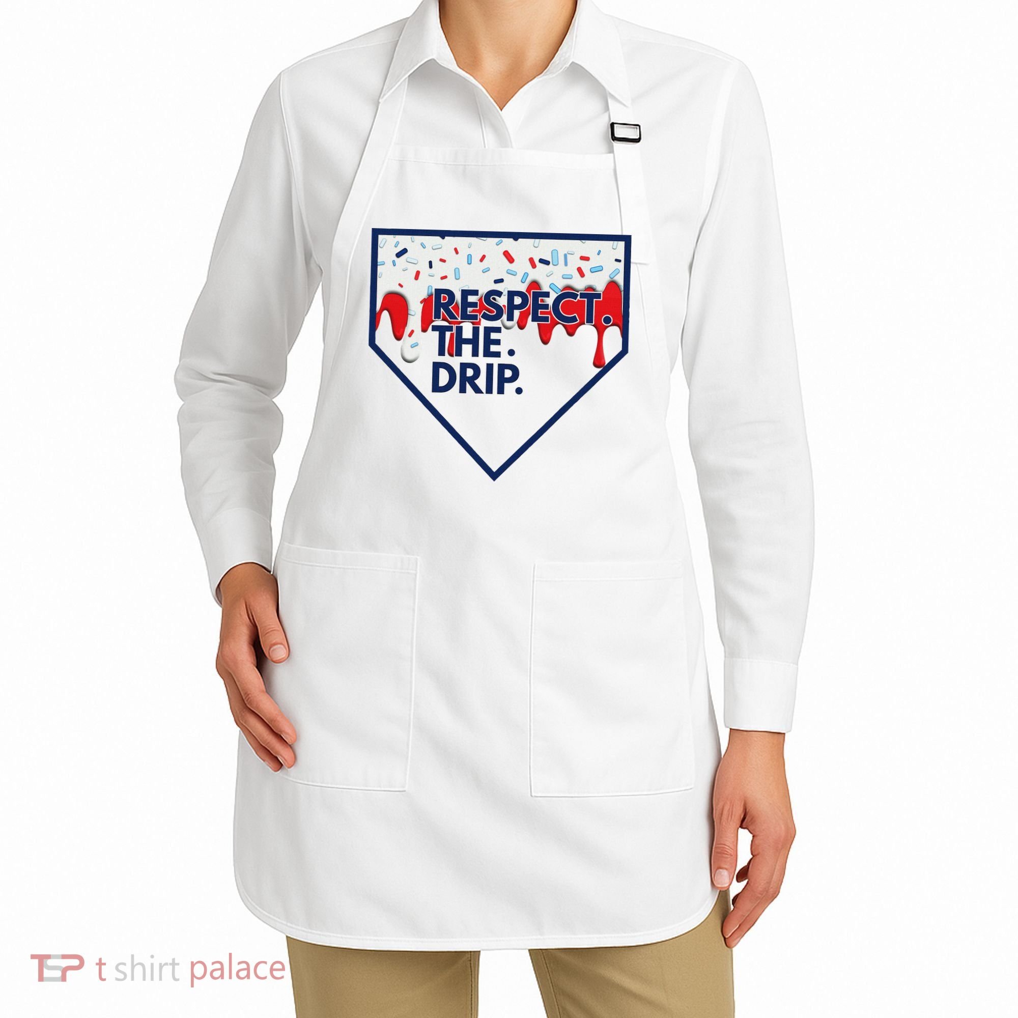 B.A.S.E.B.A.L.L Home Plate Drip For Ice Cream Spinkle Apron