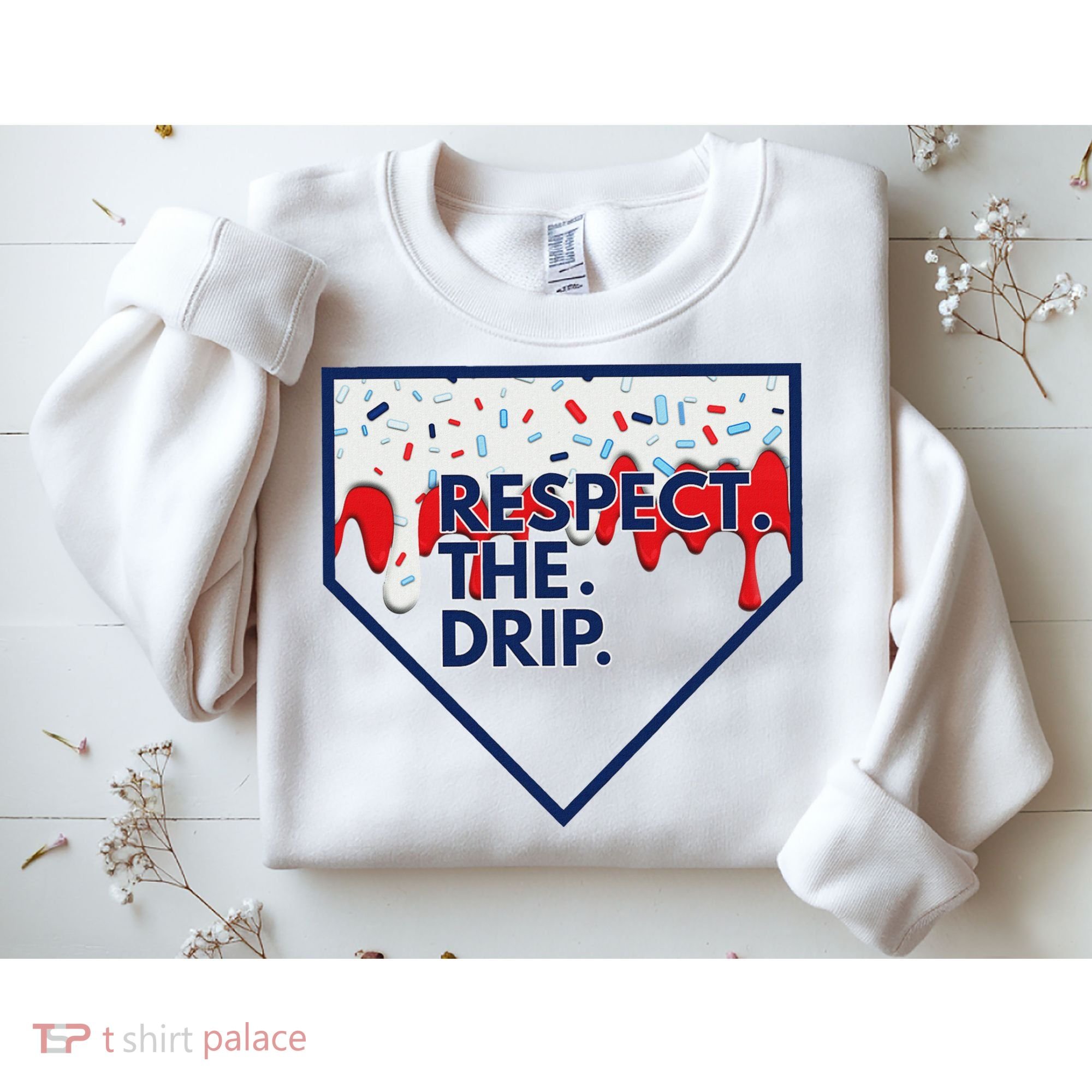 B.A.S.E.B.A.L.L Home Plate Drip For Ice Cream Spinkle Sweatshirt