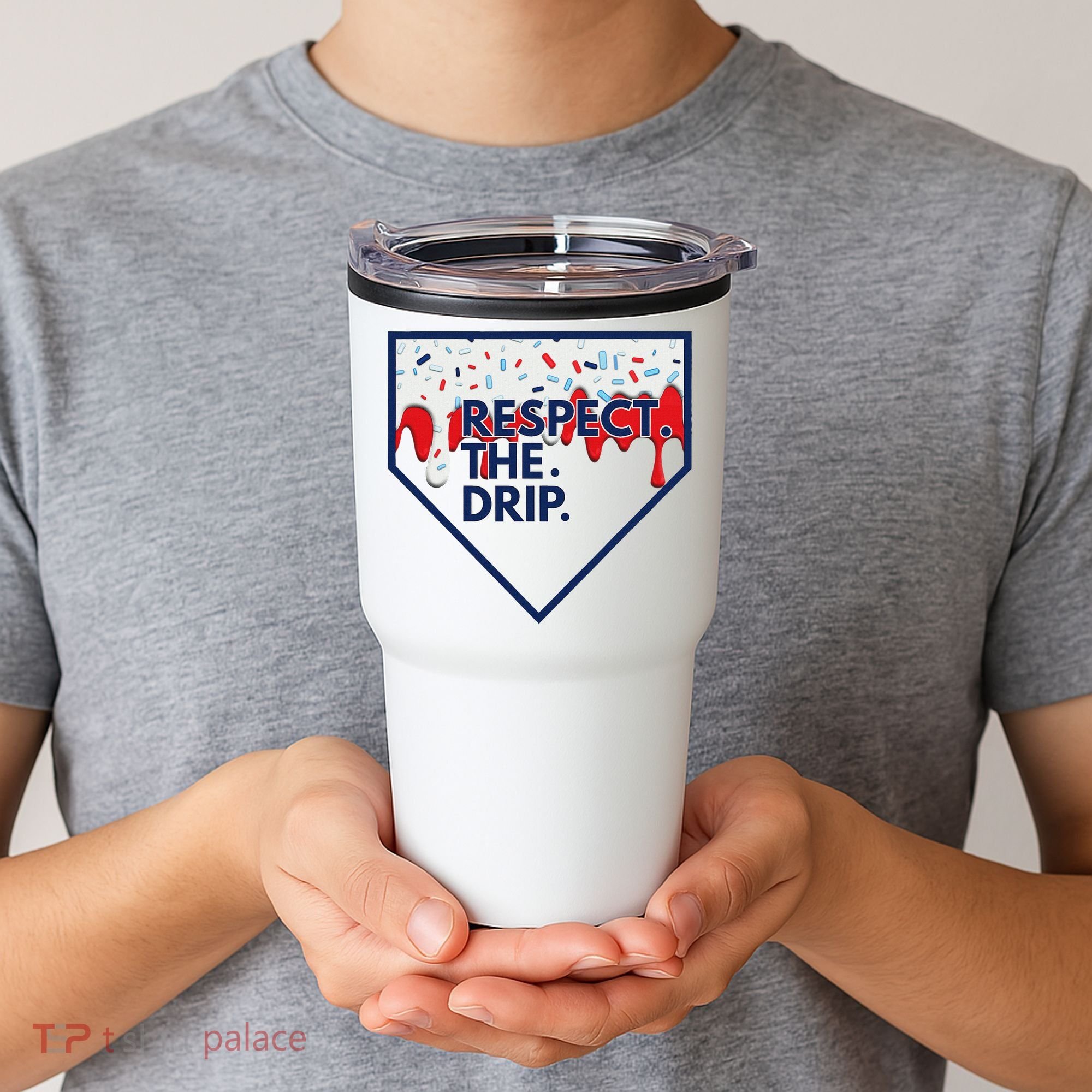 B.A.S.E.B.A.L.L Home Plate Drip For Ice Cream Spinkle Tumbler