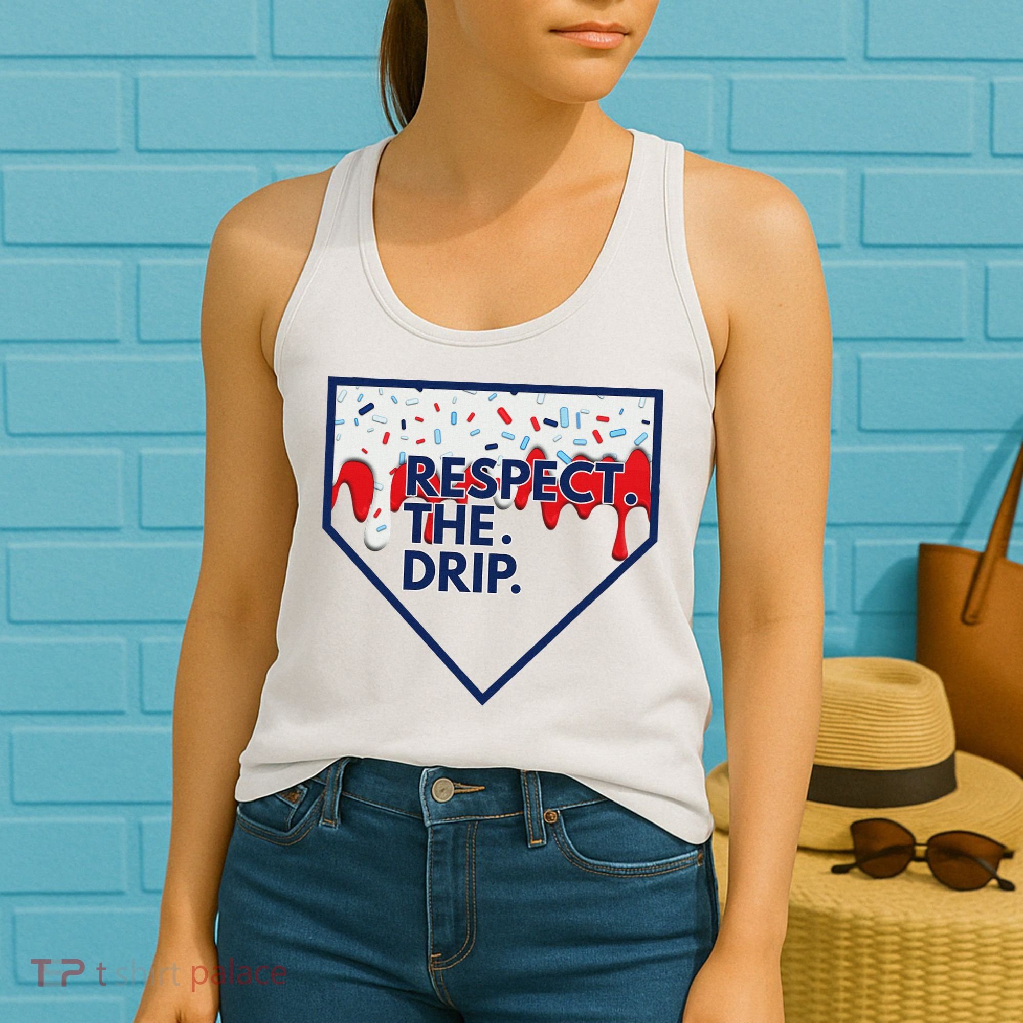 B.A.S.E.B.A.L.L Home Plate Drip For Ice Cream Spinkle Women's Tank Top