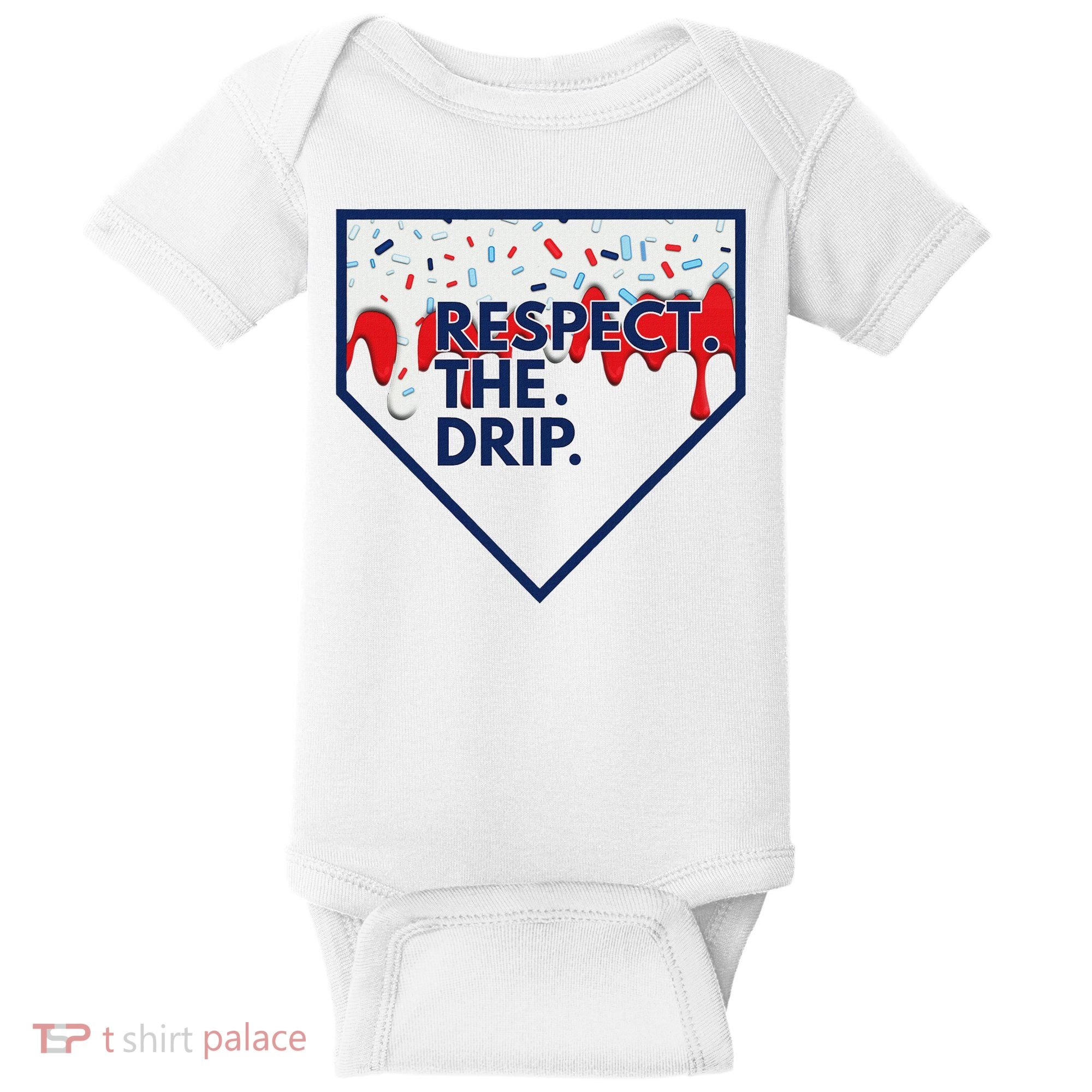 B.A.S.E.B.A.L.L Home Plate Drip For Ice Cream Spinkle Baby Bodysuit