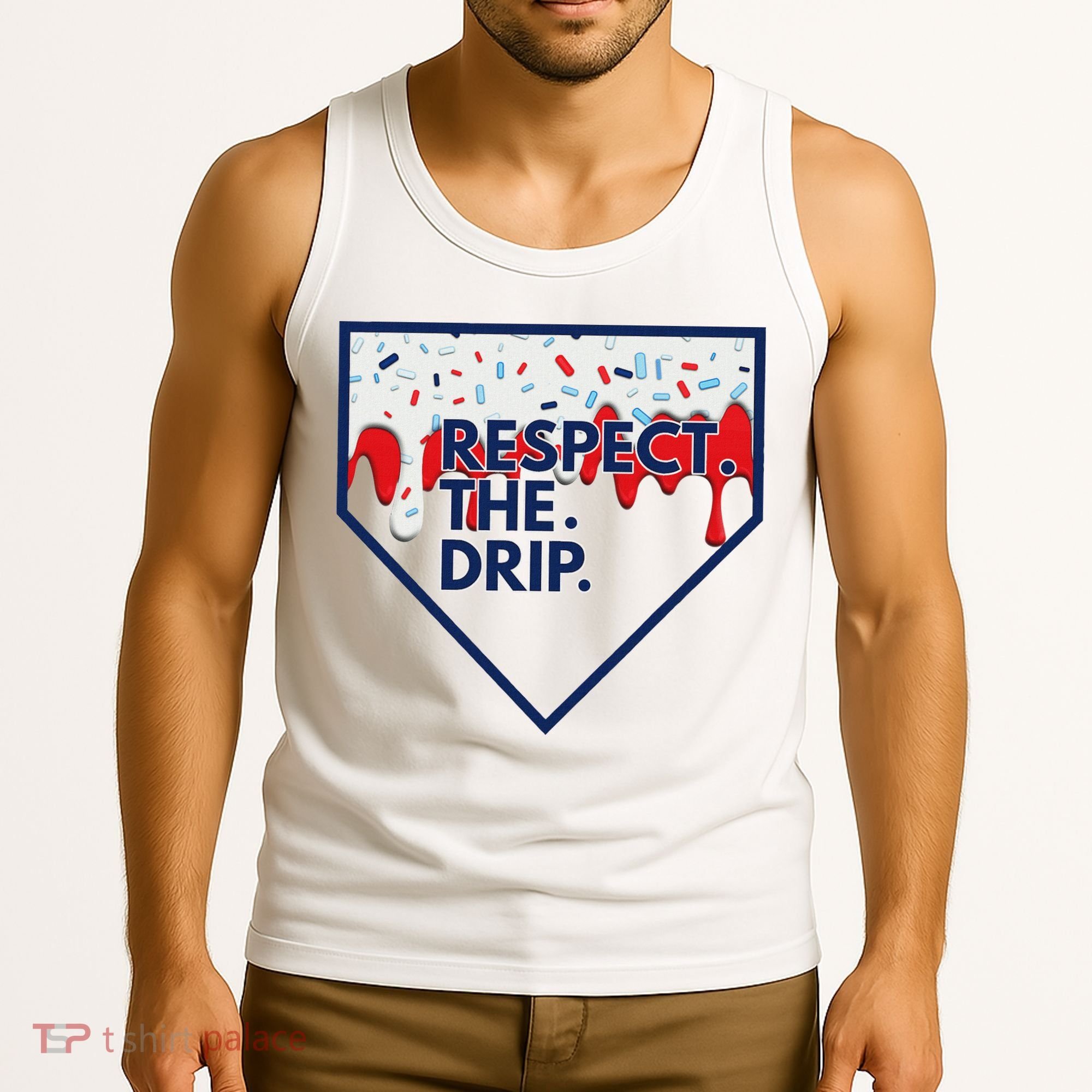 B.A.S.E.B.A.L.L Home Plate Drip For Ice Cream Spinkle Tank Top