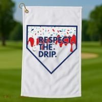 B.A.S.E.B.A.L.L Home Plate Drip For Ice Cream Spinkle Golf Towel thumb 1
