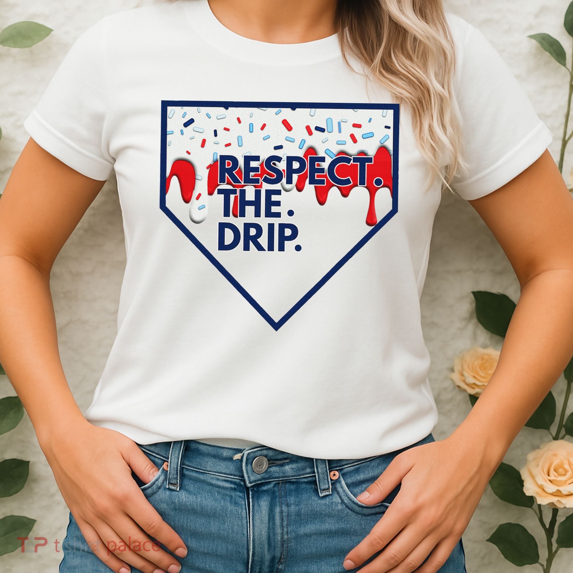 B.A.S.E.B.A.L.L Home Plate Drip For Ice Cream Spinkle Women's T-Shirt