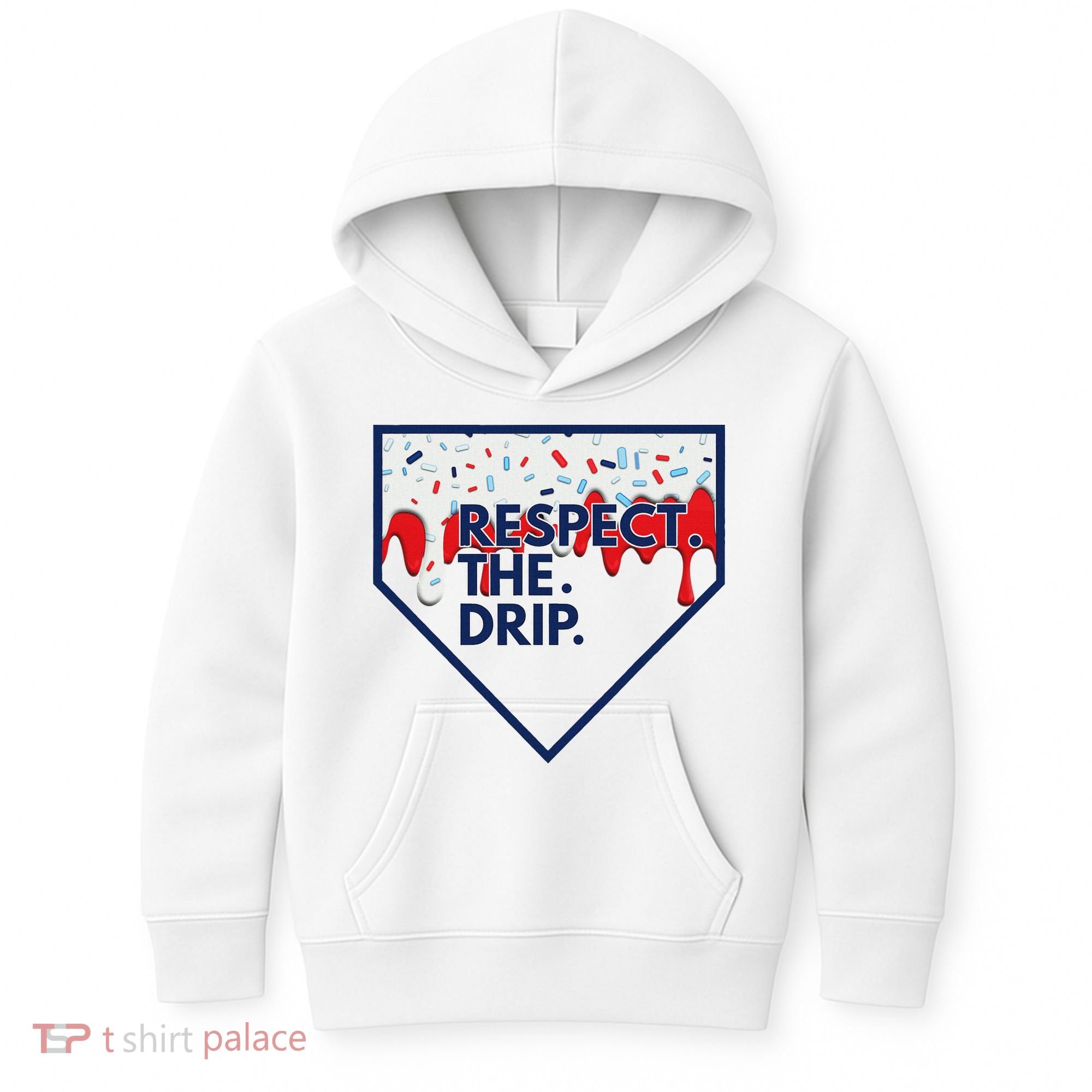 B.A.S.E.B.A.L.L Home Plate Drip For Ice Cream Spinkle Kids Hoodie