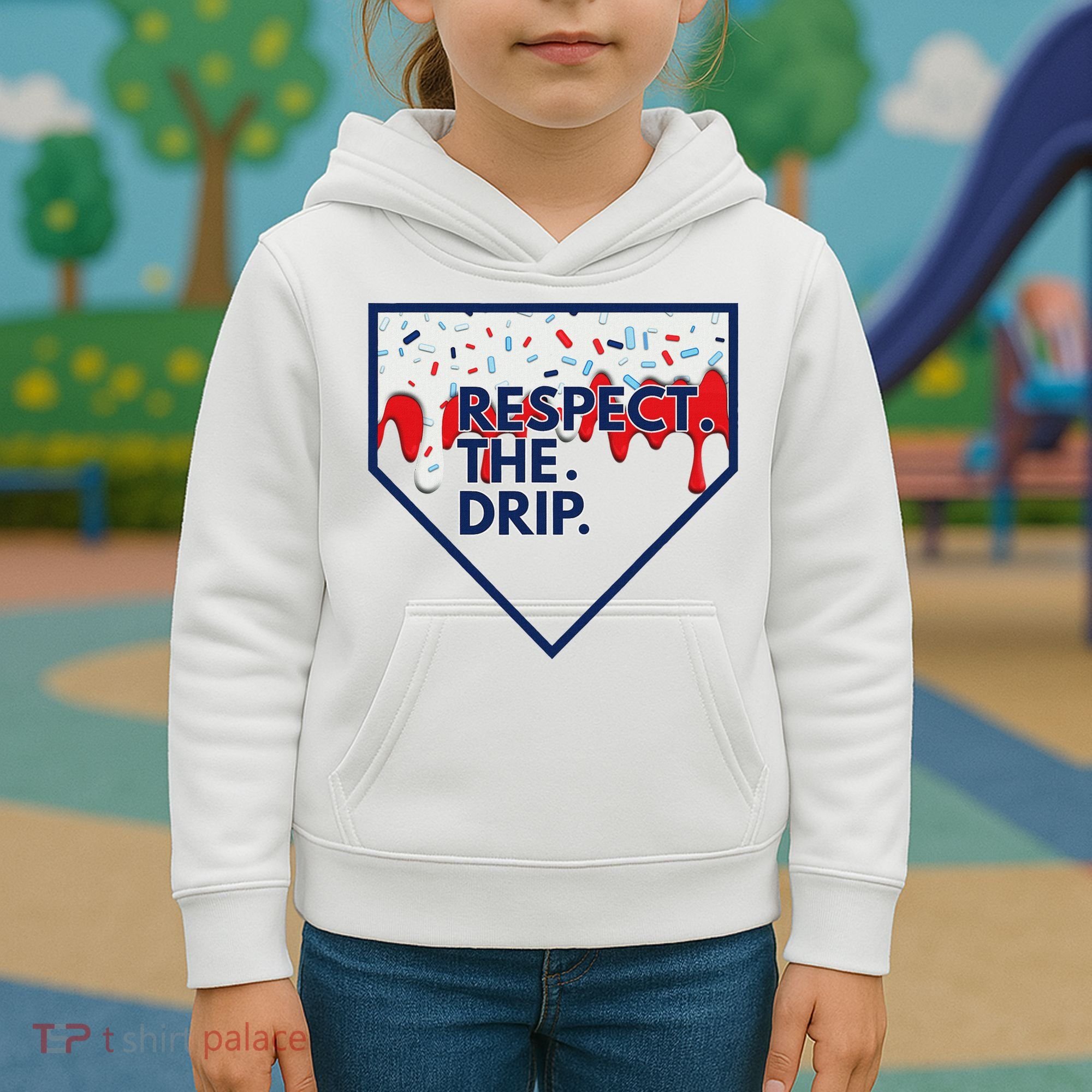 B.A.S.E.B.A.L.L Home Plate Drip For Ice Cream Spinkle Kids Hoodie