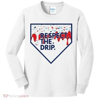 B.A.S.E.B.A.L.L Home Plate Drip For Ice Cream Spinkle Kids Long Sleeve Shirt