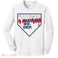 B.A.S.E.B.A.L.L Home Plate Drip For Ice Cream Spinkle Kids Long Sleeve Shirt thumb 0