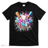 Baseball Home Plate Drip Ice Cream Spinkle Baseball Home Plate Ice Cream Drip Fun Sports Lover  T-Shirt thumb 0