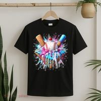 Baseball Home Plate Drip Ice Cream Spinkle Baseball Home Plate Ice Cream Drip Fun Sports Lover  T-Shirt thumb 2