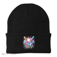 Baseball Home Plate Drip Ice Cream Spinkle Baseball Home Plate Ice Cream Drip Fun Sports Lover  Beanie thumb 0