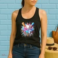 Baseball Home Plate Drip Ice Cream Spinkle Baseball Home Plate Ice Cream Drip Fun Sports Lover  Women's Tank Top thumb 2