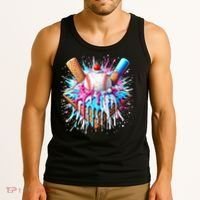 Baseball Home Plate Drip Ice Cream Spinkle Baseball Home Plate Ice Cream Drip Fun Sports Lover  Tank Top thumb 3