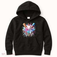 Baseball Home Plate Drip Ice Cream Spinkle Baseball Home Plate Ice Cream Drip Fun Sports Lover  Kids Hoodie thumb 0