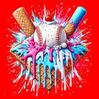 Baseball Home Plate Drip Ice Cream Spinkle Baseball Home Plate Ice Cream Drip Fun Sports Lover  Santa Hat thumb 1