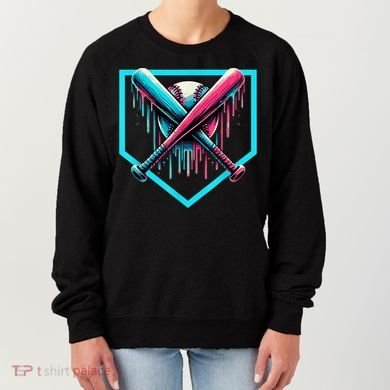 Baseball Home Plate Drip Boys Baseball Bat Baseball Drip Women's Sweatshirt