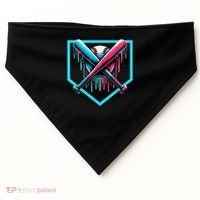 Baseball Home Plate Drip Boys Baseball Bat Baseball Drip USA-Made Doggie Bandana thumb 0