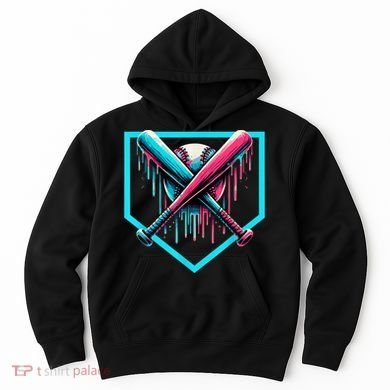 Baseball Home Plate Drip Boys Baseball Bat Baseball Drip Hoodie