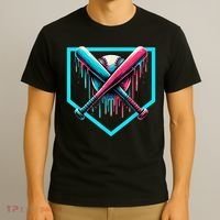 Baseball Home Plate Drip Boys Baseball Bat Baseball Drip T-Shirt thumb 3