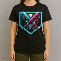 Baseball Home Plate Drip Boys Baseball Bat Baseball Drip T-Shirt thumb 4